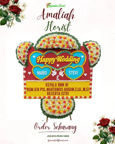Karangan Papan Bunga Pernikahan di Beringin